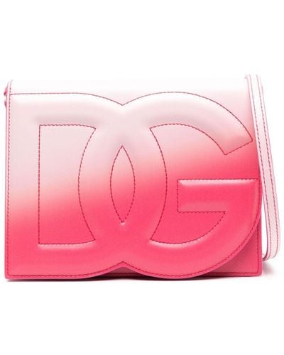 Dolce & Gabbana Dg Logo Leather Cross Body Bag - Pink