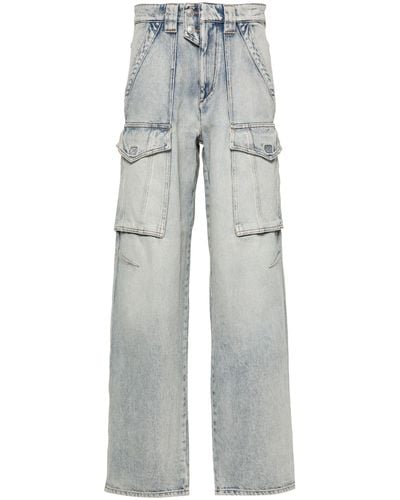 Isabel Marant Heilani Mid-Rise Faded-Effect Jeans - Gray