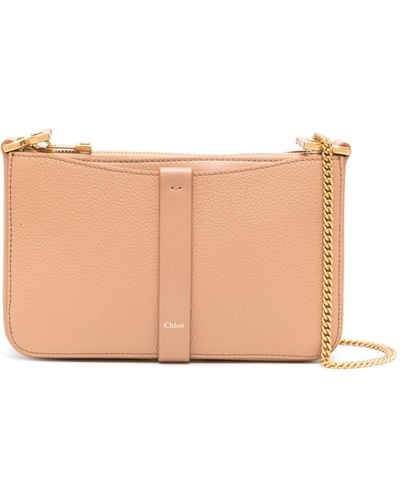 Chloé Neutral Marcie Leather Crossbody Bag - Natural