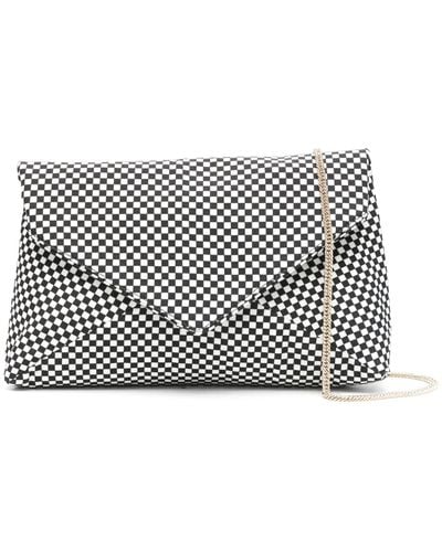 Dries Van Noten And White Checkered Clutch Bag - Gray