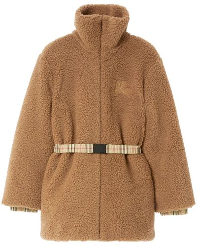 Burberry Brown Ekd-embroidery Fleece Jacket
