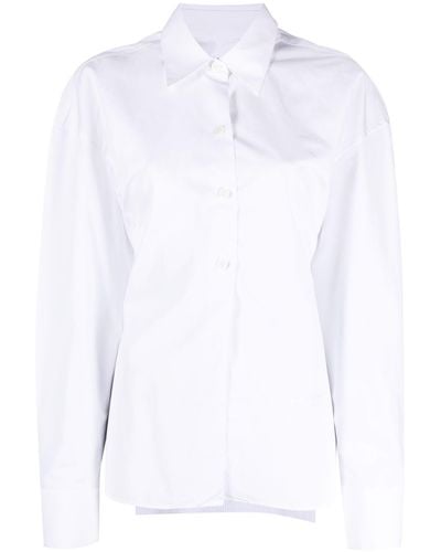 Alexander Wang Paneled Cotton Poplin Shirt - Women's - Cotton/elastane/polyamide - White