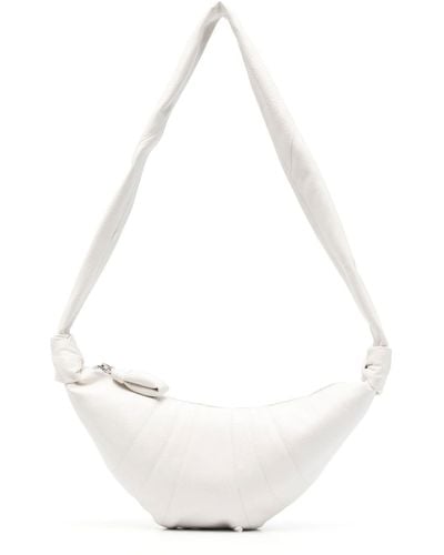 Lemaire Croissant Leather Cross Body Bag - Unisex - Calf Leather/cotton - White