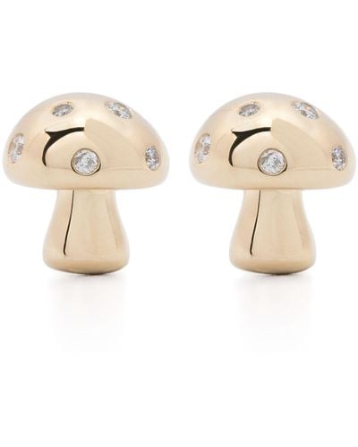 Adina Reyter 14k Yellow Enchanted Mushroom Diamond Earrings - Women's - 14kt Yellow /diamond - Natural