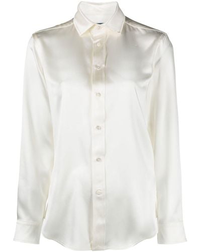 Polo Ralph Lauren Spread-collar Silk Shirt - White