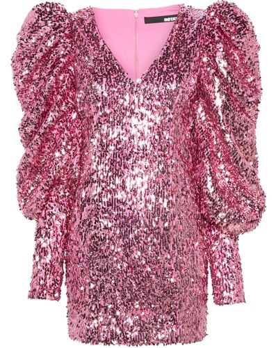 ROTATE BIRGER CHRISTENSEN Sequin-embellished Mini Dress - Women's - Spandex/elastane/recycled Polyester/polyester - Pink