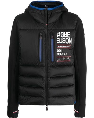 3 MONCLER GRENOBLE Quilted Hoodie - Men's - Feather Down/polyamide/polyesterspandex/elastane - Black