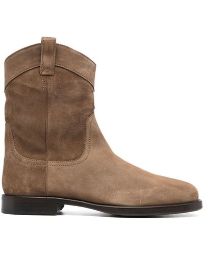 Lemaire Western Suede Ankle Boots - Brown