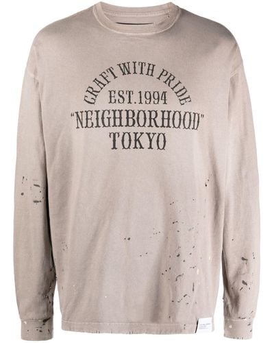 Neighborhood Neutral Damage Slogan-print T-shirt - Men's - Cotton - Gray