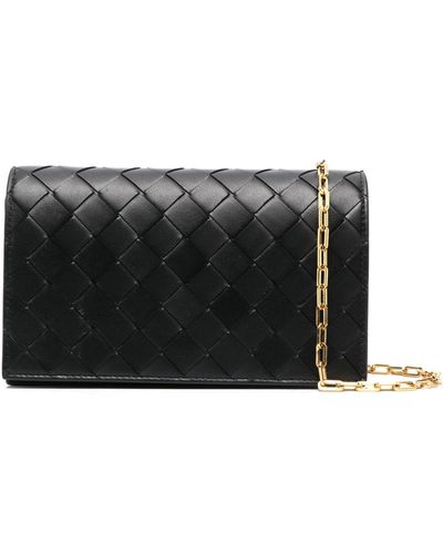 Bottega Veneta Intrecciato Mini Bag On Chain - Women's - Calf Leather - Black