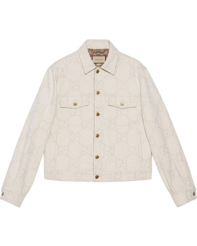 Gucci Neutral Maxi gg Denim Jacket - Natural