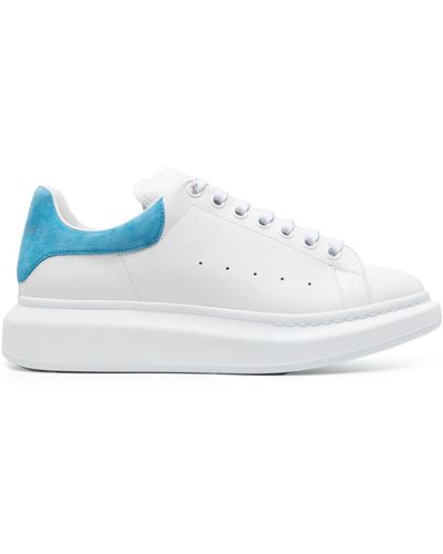 Alexander McQueen And Blue Oversized Trainers - Men's - Calf Leather/rubber - White
