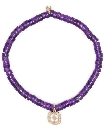 Sydney Evan 14kt Starburst Amethyst Bracelet - Women's - Amethyst - Purple