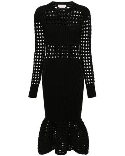 Alexander McQueen Mesh Knit Dress - Black