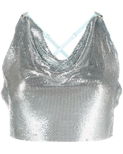 Poster Girl Tone Bambi Chainmail Cropped Top - Grey