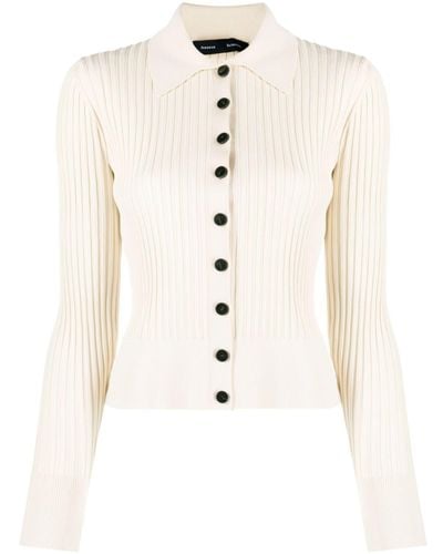 Proenza Schouler Neutral Carla Ribbed-knit Cardigan - Women's - Polyamide/viscose/polyester - White