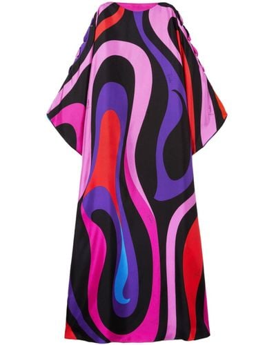 Emilio Pucci Pink Marmo-print Silk Dress - Women's - Silk - Red