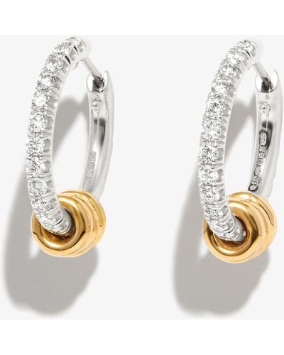Spinelli Kilcollin Sterling Ara Diamond Hoop Earrings - Women's - Sterling /diamond/18kt Yellow Gold - Metallic