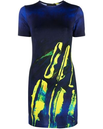 Louisa Ballou Abstract-print T-shirt Dress - Blue