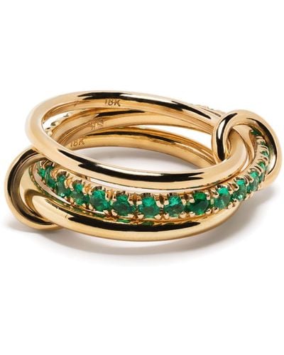 Spinelli Kilcollin 18k Yellow Petunia Emerald Ring - Metallic