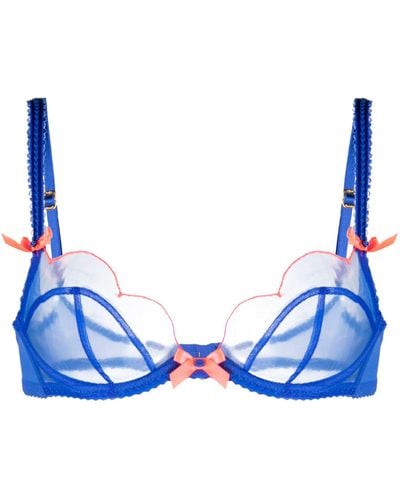 Agent Provocateur Lorna Underwired Tulle Bra - Blue