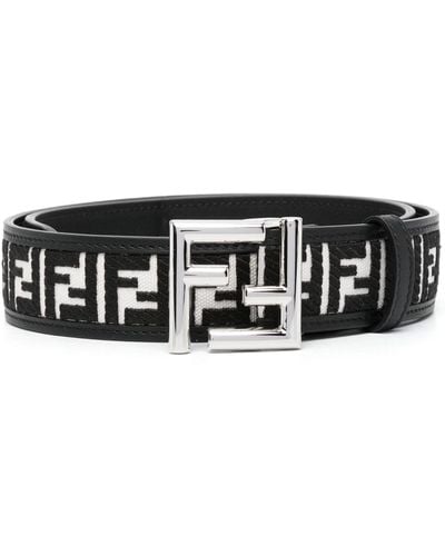 Fendi Black Ff Logo Belt