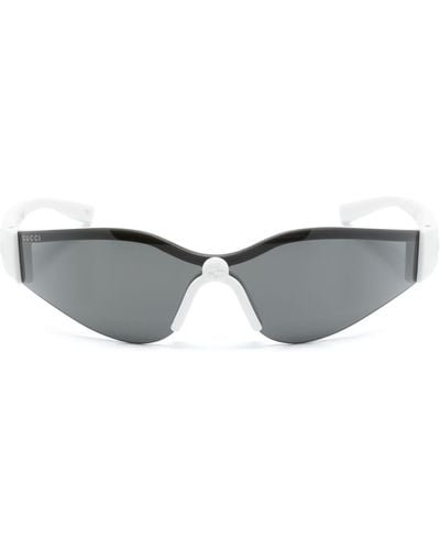 Gucci Rimless Wraparound-frame Sunglasses - Grey