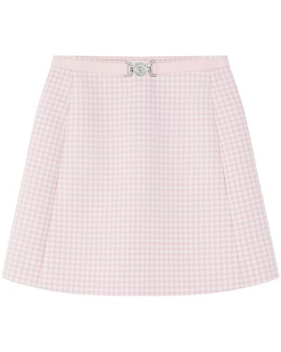 Versace Contrasto Wool Mini Skirt - Pink