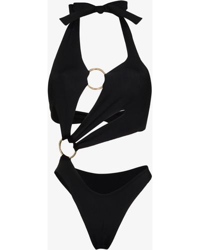 Louisa Ballou Sex Wax Halterneck Cutout Swimsuit - Women's - Polyester/spandex/elastane - Black