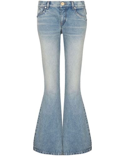 Balmain Low-rise Bootcut Jeans - Blue