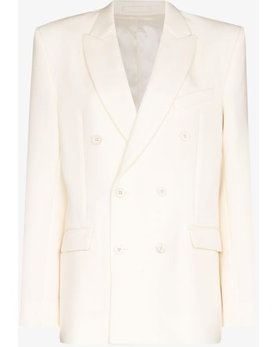Wardrobe NYC Double-breasted Wool Blazer - White
