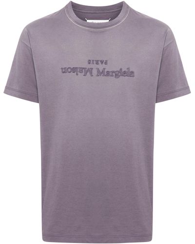 Maison Margiela Reverse Logo-embroidered T-shirt - Men's - Cotton - Purple