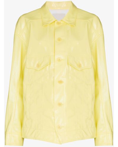 Tibi Vegan Patent Leather Jacket - Women's - Polyurethane/polyester/cupro/cotton - Yellow