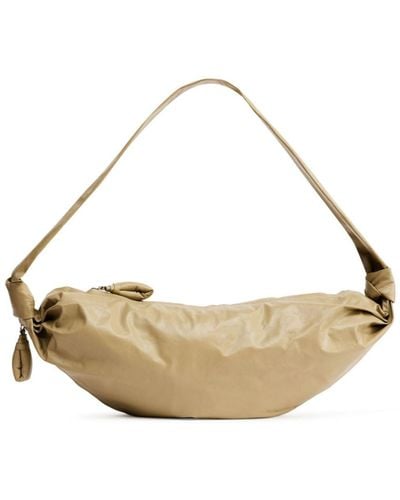 Lemaire Neutral Medium Soft Croissant Shoulder Bag - Unisex - Calf Leather/cotton - Metallic