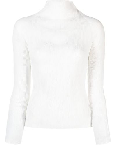 Issey Miyake Chiffon Twist Plissé Top - Women's - Polyester - White