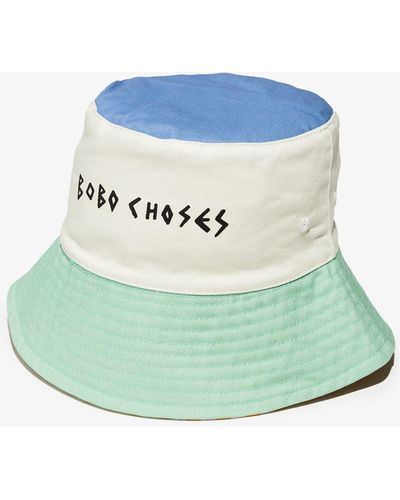 Bobo Choses Kids Green Reversible Cotton Bucket Hat
