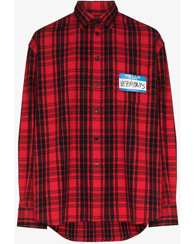 Vetements My Name Is Flannel Shirt - Red