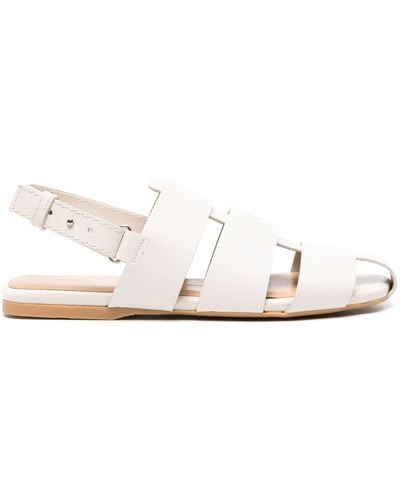 JW Anderson Neutral Fisherman Slingback Leather Sandals - Women's - Rubber/calf Leather - White