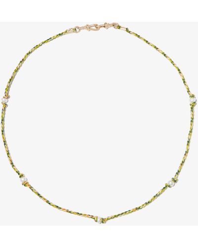 Marie Lichtenberg 9k Yellow Mauli Choker Necklace - White