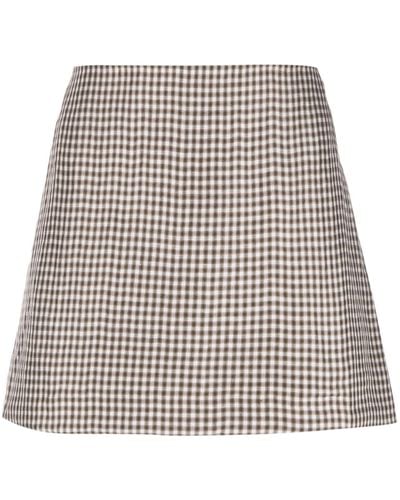 Acne Studios Irella Checked Mini Skirt - Brown