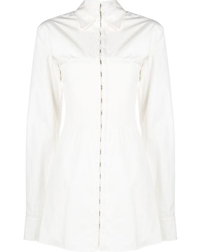 Dion Lee Hook Mini Shirt Dress - White