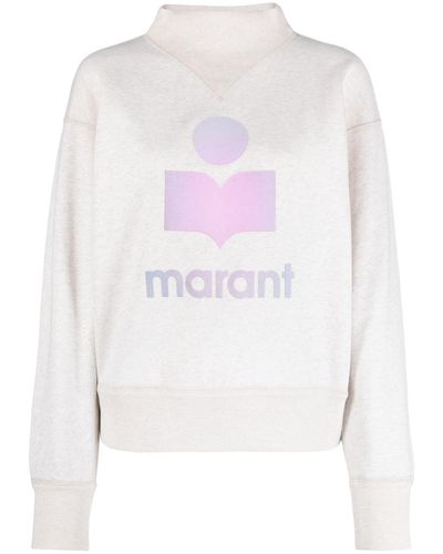 Isabel Marant Marant Étoile - Moby Logo-print Sweatshirt - Women's - Polyester/cotton/polyamide - White