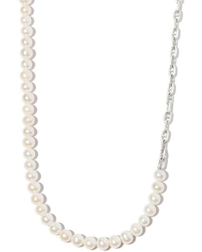 M. Cohen Silver-tone Perla Marinia Pearl Chain Necklace - Men's - Silver/south Sea Pearl - White