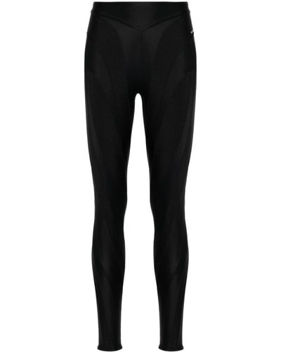 Mugler Spiral Panelled leggings - Women's - Polyamide/elastane - Black