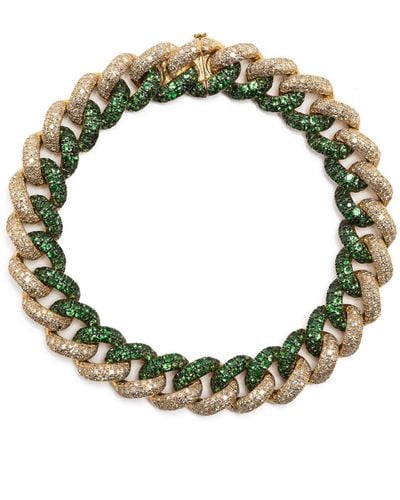 SHAY 18k Yellow Gold Garnet And Diamond Essential Bracelet - Green