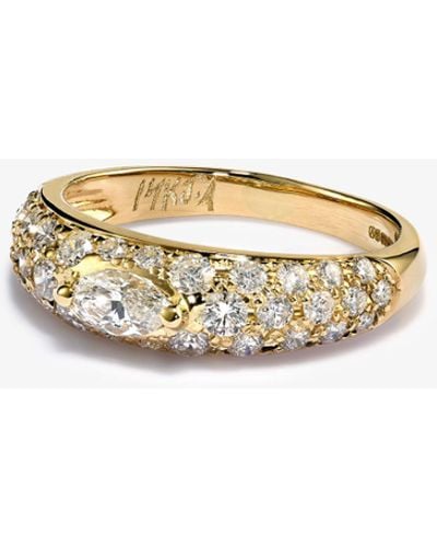 Jacquie Aiche 14k Yellow Diamond Marquise Dome Ring - Metallic