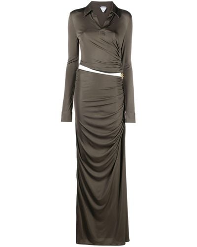 Bottega Veneta Knot Cut-out Maxi Dress - Women's - Viscose - Gray