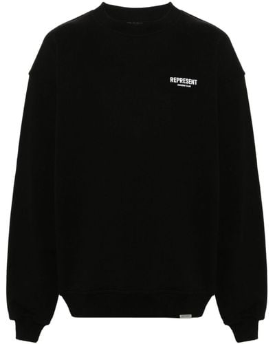 Represent Black Cotton Sweatshirt
