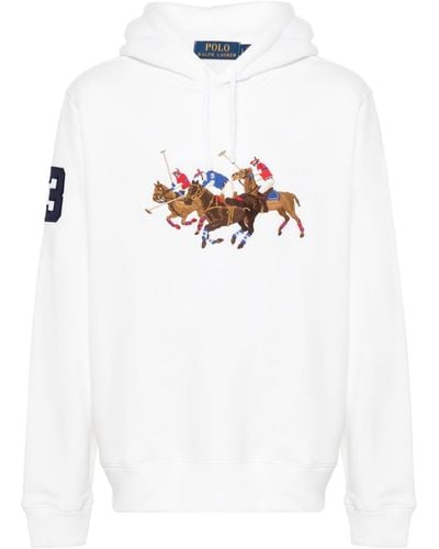 Polo Ralph Lauren Triple-pony Fleece Hoodie - White