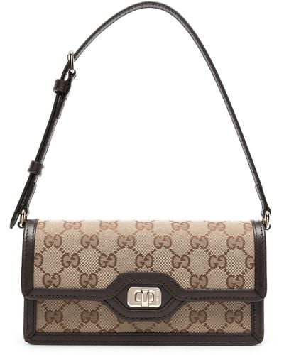 Gucci Neutral Luce Mini gg Canvas Shoulder Bag - Women's - Calf Leather/fabric - Metallic